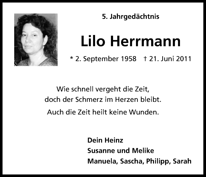  Traueranzeige für Lilo Herrmann vom 21.06.2016 aus Kölner Stadt-Anzeiger / Kölnische Rundschau / Express