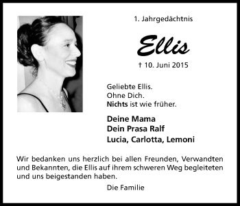 Anzeige von Ellis Diederichs von Kölner Stadt-Anzeiger / Kölnische Rundschau / Express
