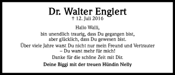 Anzeige von Walter Englert von Kölner Stadt-Anzeiger / Kölnische Rundschau / Express