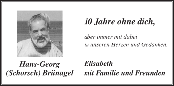 Anzeige von Hans-Georg Brünagel von  Anzeigen Echo 