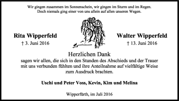 Anzeige von Rita und Walter Wipperfeld von Kölner Stadt-Anzeiger / Kölnische Rundschau / Express