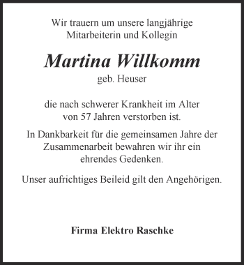 Anzeige von Martina Willkomm von  Blickpunkt Euskirchen 