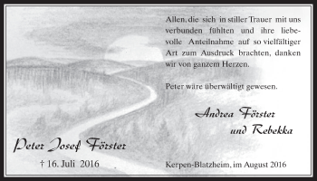 Anzeige von Peter Josef Förster von  Werbepost 