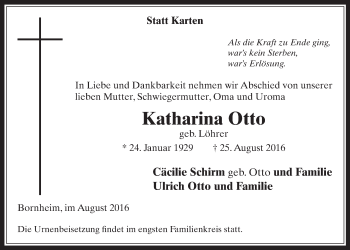 Anzeige von Katharina Otto von  Schaufenster/Blickpunkt 