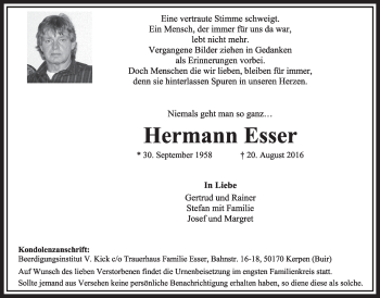 Anzeige von Hermann Esser von  Sonntags-Post 