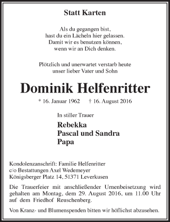 Anzeige von Dominik Helfenritter von  Lokale Informationen 