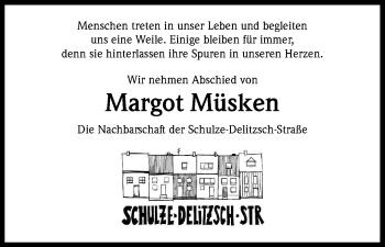 Anzeige von Margot Müsken von Kölner Stadt-Anzeiger / Kölnische Rundschau / Express