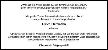 Anzeige von Ulrich Herrmann von Kölner Stadt-Anzeiger / Kölnische Rundschau / Express