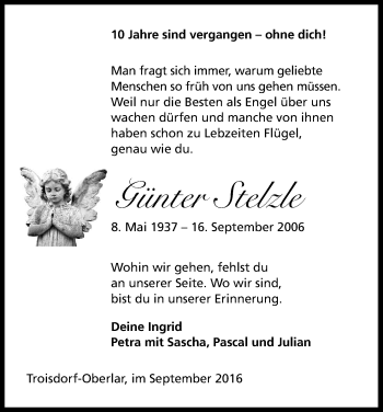 Anzeige von Günter Stelzle von Kölner Stadt-Anzeiger / Kölnische Rundschau / Express