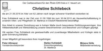 Anzeige von Christine Schliebeck von  Sonntags-Post 
