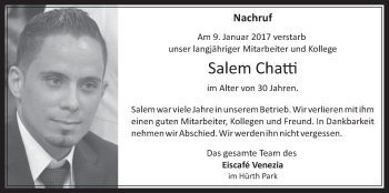 Anzeige von Salem Chatti von  Wochenende 
