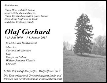 Anzeige von Olaf Gerhard von Kölner Stadt-Anzeiger / Kölnische Rundschau / Express