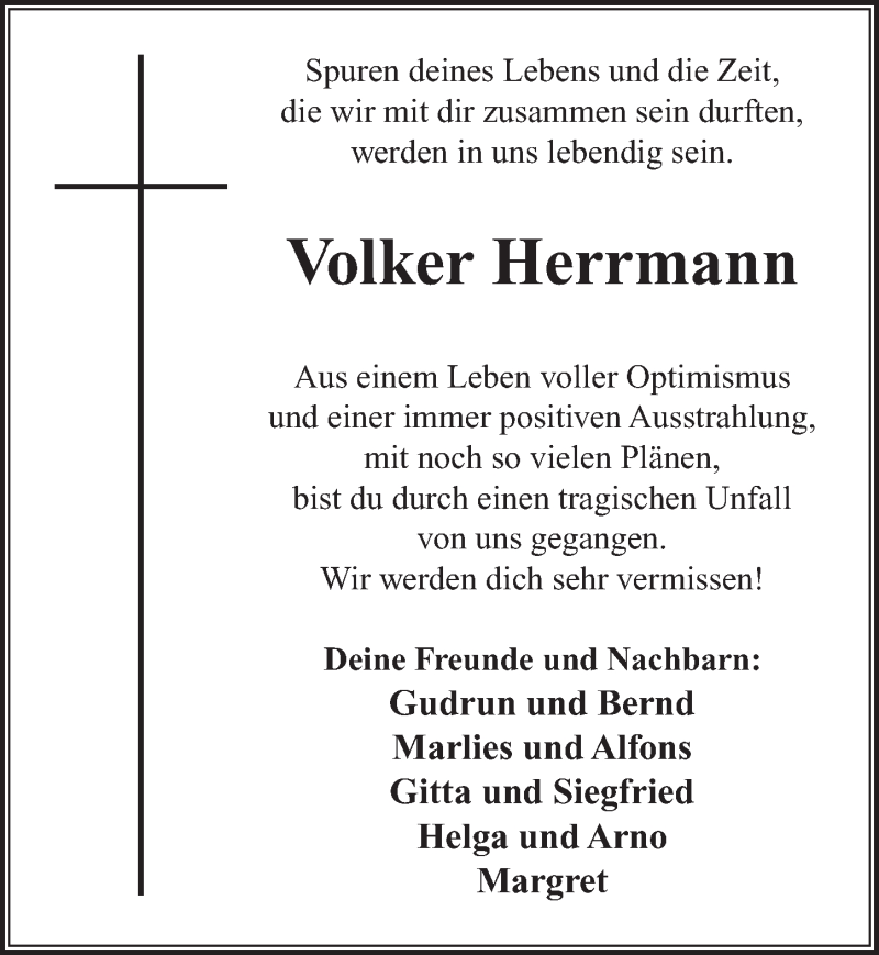  Traueranzeige für Volker Herrmann vom 28.01.2017 aus  Rhein-Sieg-Wochenende 