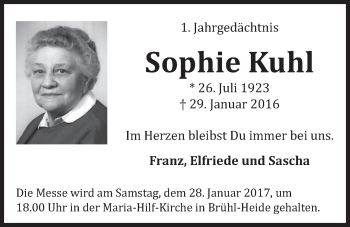 Anzeige von Sophie Kull von  Schlossbote/Werbekurier 