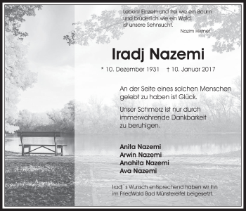 Anzeige von Iradj Nazemi von  Werbepost 