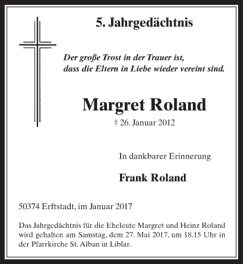 Anzeige von Magret Roland von  Werbepost 