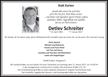 Anzeige von Detlev Schreiter von  Sonntags-Post 