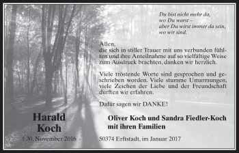 Anzeige von Harald Koch von  Werbepost 
