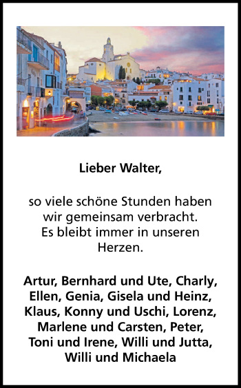 Anzeige von Walter Bieber von Kölner Stadt-Anzeiger / Kölnische Rundschau / Express