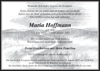 Anzeige von Maria Hoffmann von  Werbepost 
