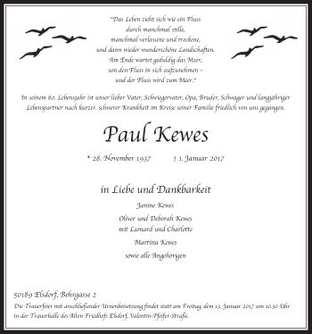 Anzeige von Paul Kewes von  Werbepost 