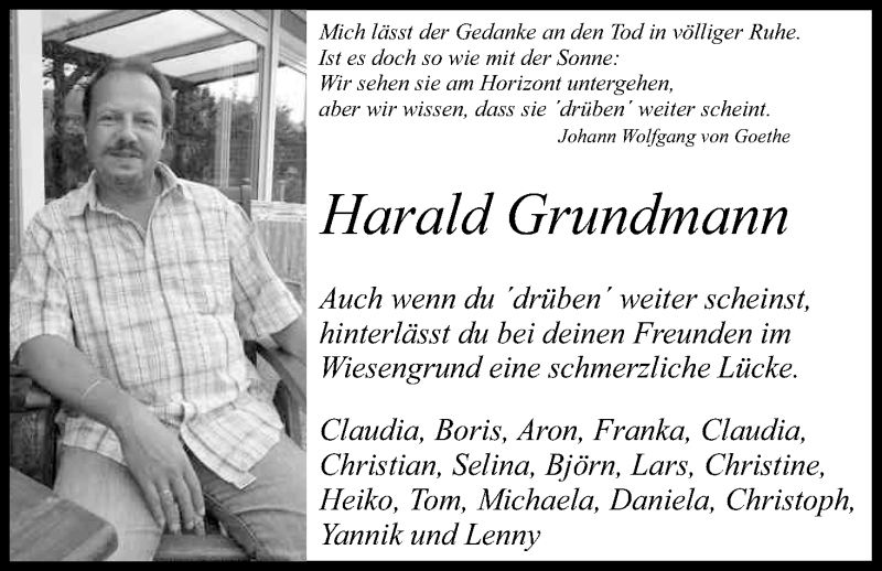  Traueranzeige für Harald Grundmann vom 21.01.2017 aus Kölner Stadt-Anzeiger / Kölnische Rundschau / Express