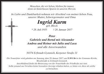 Anzeige von Ingrid Kurm von  Werbepost 