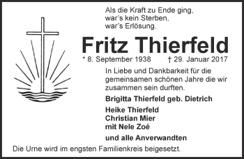 Anzeige von Fritz Thierfeld von  Kölner Wochenspiegel 