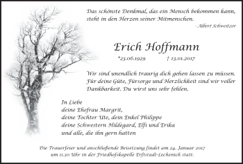 Anzeige von Erich Hoffmann von  Werbepost 
