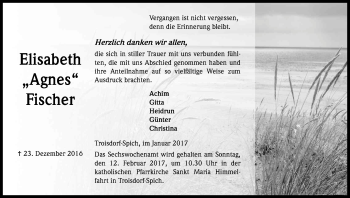 Anzeige von Elisabeth Fischer von Kölner Stadt-Anzeiger / Kölnische Rundschau / Express