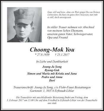 Anzeige von Choong-Mok You von  Werbepost 