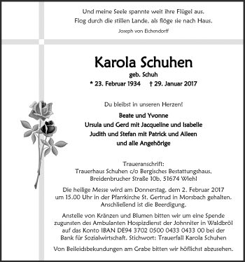 Anzeige von Karola Schuhen von  Lokalanzeiger 