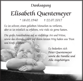 Anzeige von Elisabeth Quentemeyer von  Rhein-Sieg-Wochenende 