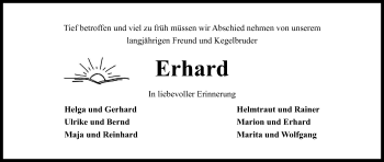 Anzeige von Erhard  von Kölner Stadt-Anzeiger / Kölnische Rundschau / Express