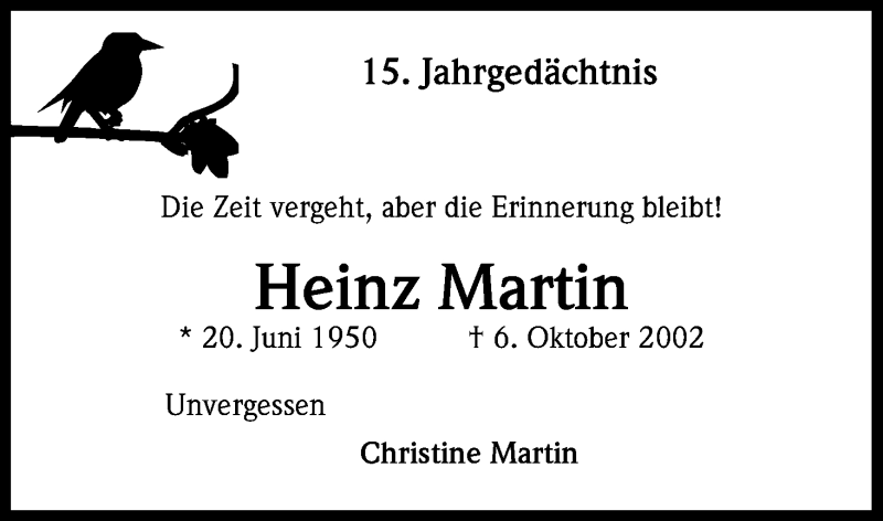  Traueranzeige für Heinz Martin vom 06.10.2017 aus Kölner Stadt-Anzeiger / Kölnische Rundschau / Express
