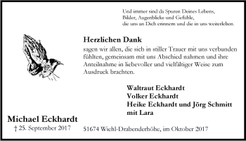 Anzeige von Michael Eckhardt von  Anzeigen Echo 
