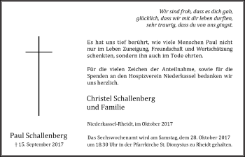 Anzeige von Paul Schallenberg von  Extra Blatt 