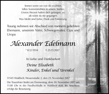 Anzeige von Alexander Edelmann von  Lokalanzeiger 