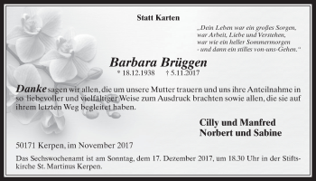 Anzeige von Barbara Brüggen von  Werbepost 