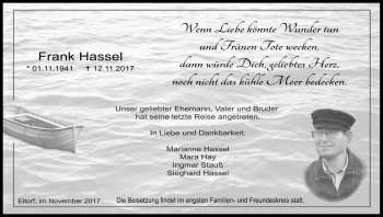 Anzeige von Frank Hassel von Kölner Stadt-Anzeiger / Kölnische Rundschau / Express
