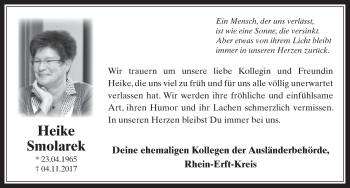 Anzeige von Heike Smolarek von  Werbepost 