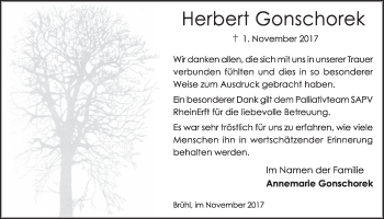 Anzeige von Herbert Gonschorek von  Schlossbote/Werbekurier 