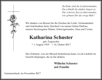 Anzeige von Katharina Schuster von  Anzeigen Echo 