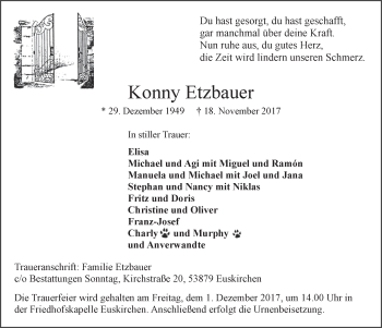 Anzeige von Konny Etzbauer von  Blickpunkt Euskirchen 