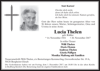 Anzeige von Lucia Thelen von  Werbepost 