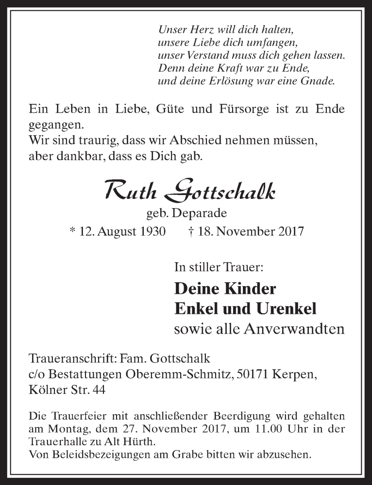  Traueranzeige für Manfred Schölske vom 22.11.2017 aus  Wochenende 