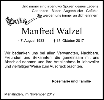 Anzeige von Manfred Wanzel von Kölner Stadt-Anzeiger / Kölnische Rundschau / Express