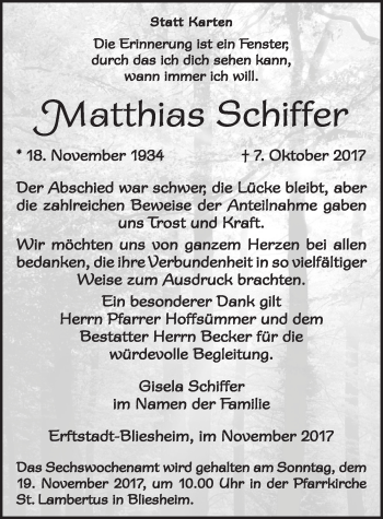 Anzeige von Matthias Schiffer von  Werbepost 