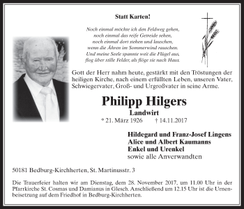 Anzeige von Philipp Hilgers von  Werbepost 