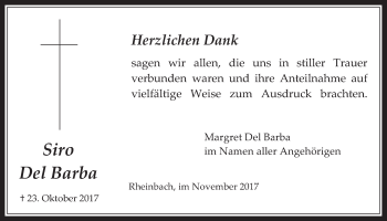 Anzeige von Siro Del Barba von  Schaufenster/Blickpunkt 